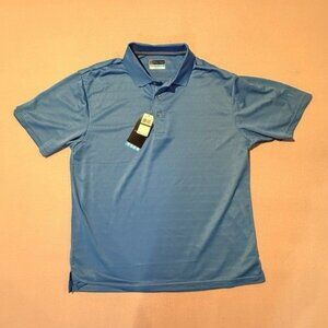 PGA Tour Golf Polo Shirt Airflux Mens Large Blue Pacific Coast NWT $55 SS